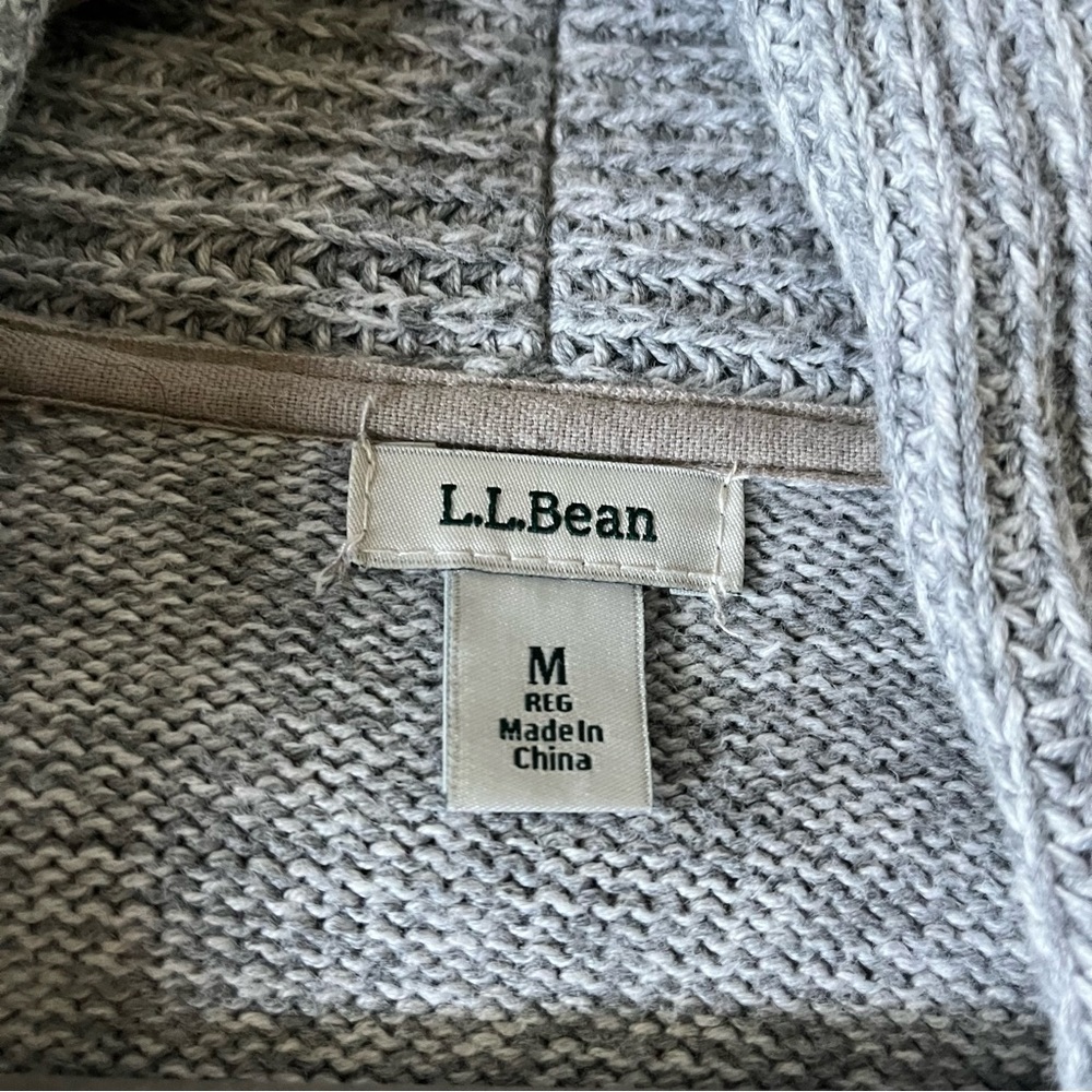 LL Bean Gray Cotton Cardigan - Picture 5 of 5